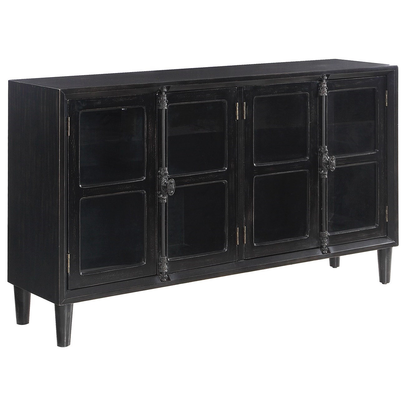 Black accent cabinet clearance with glass doors